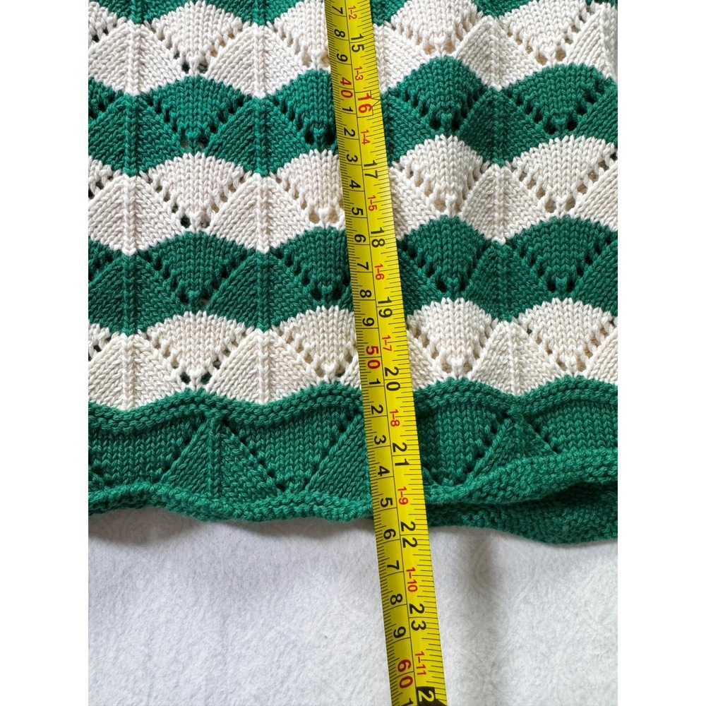 MISA LOS ANGELES Womens Green Cream Chevron Knit Cardigan Sweater Size XL - Picture 8 of 10